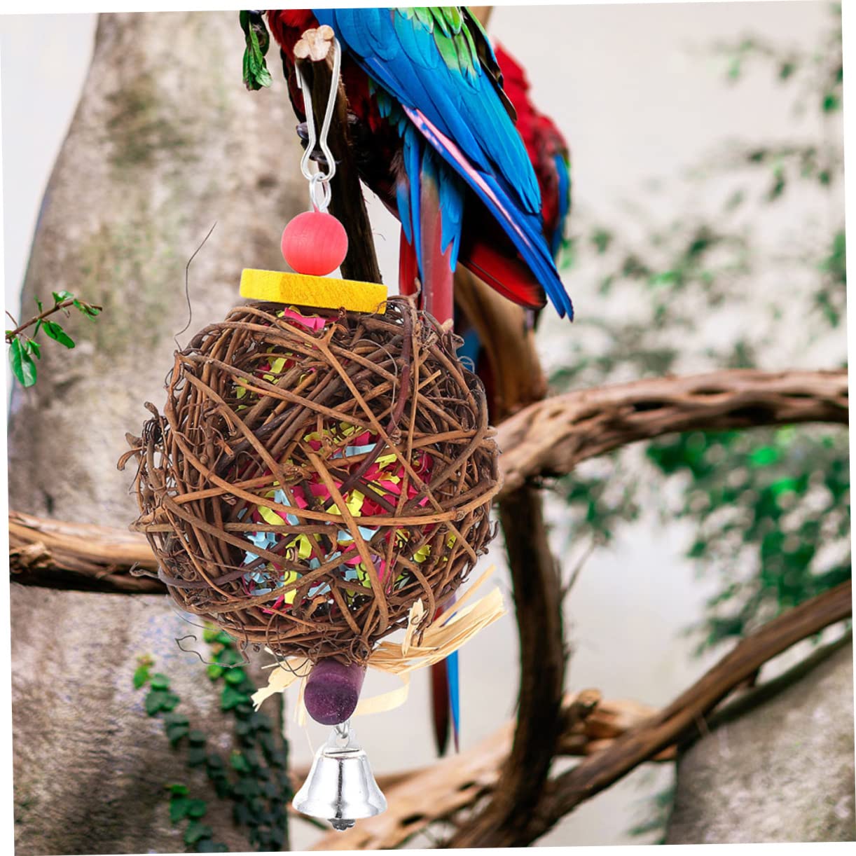BESPORTBLE 9pièces Jouets Suspendus pour Perroquets Accessoires De Cage à Oiseaux Jouets à Mâcher pour Oiseaux De Jeu pour Exotiques