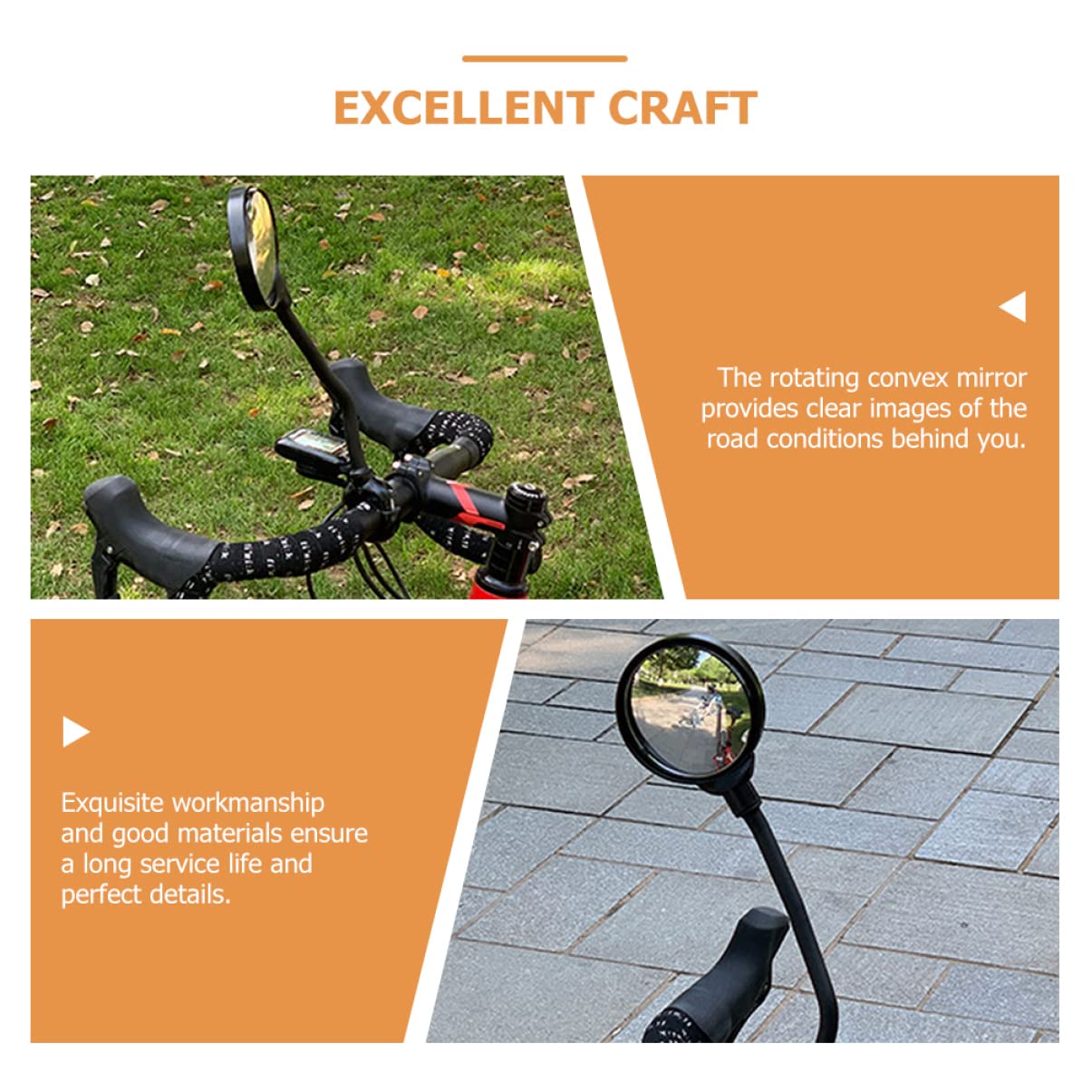 BESTonZON 2 Specchietto Retrovisore Regolabile per Installazione Facile Design Convesso per Visione Compatibile Bike e Tricicli