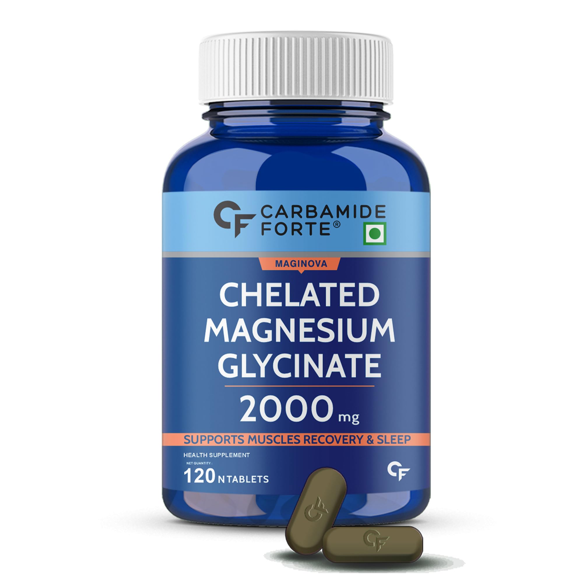 Chelated Magnesium Glycinate 2000mg Tablets by Carbamide Forte