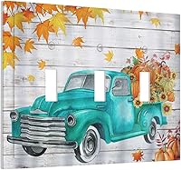 Vista 81 de Cubierta de interruptor de luz basculante de palanca de 2 bandas con textura de tablón rústico, diseño floral de mariposa y margarita