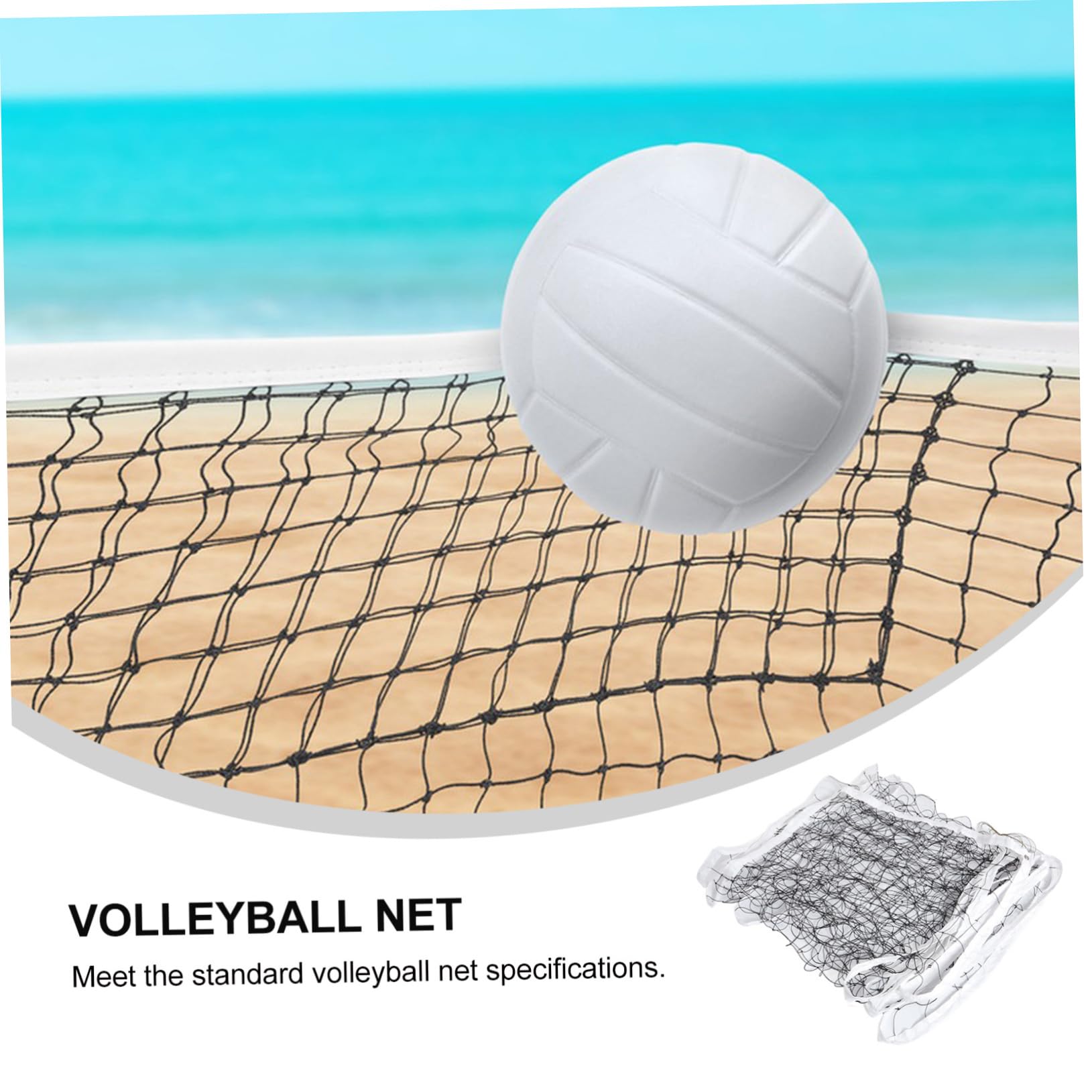 BESPORTBLE Red de Voleibol Portátil de Polietileno para Entrenamiento al Aire Libre y Piscina, Diseño Plegable y Estabilidad Reforzada