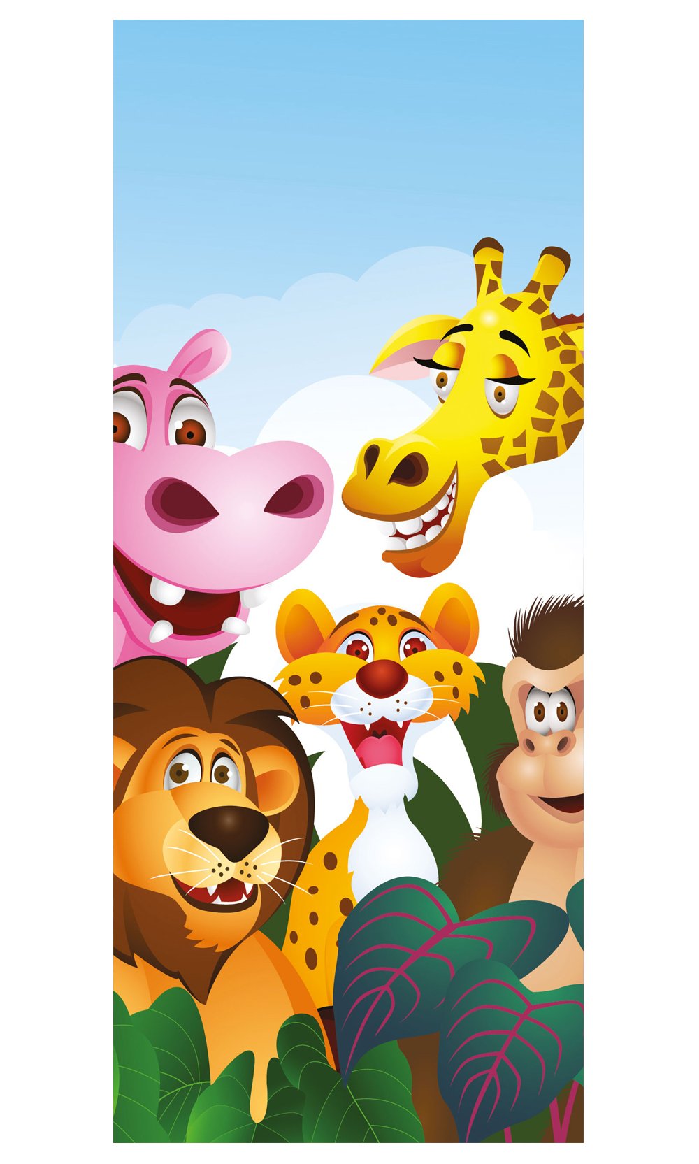 Autocollant de porte animaux jungle pour émerveiller votre enfant