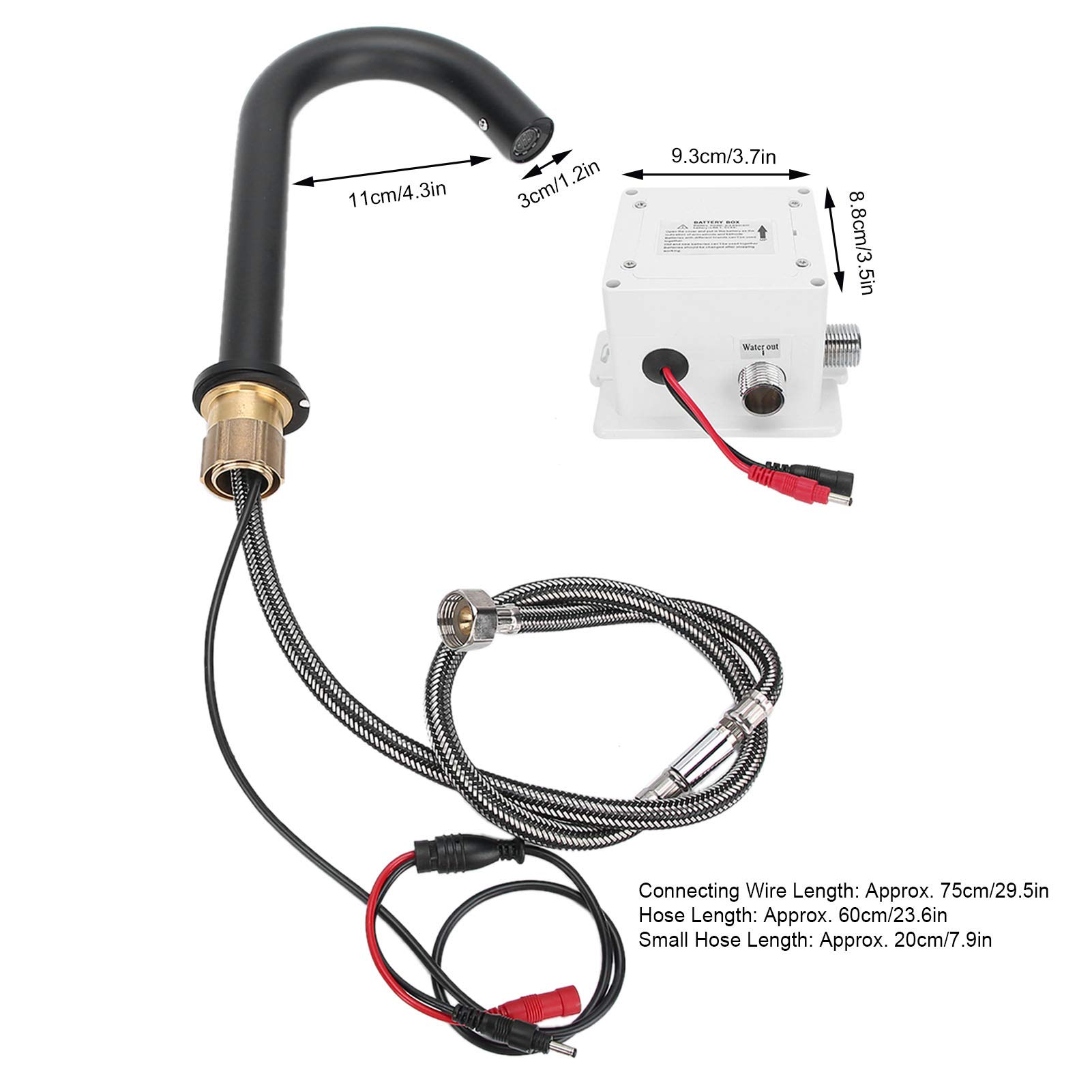 Rubinetto Automatico, Rubinetto Di Lavaggio A Sensore Infrarossi Con Filettatura G1/2", Rubinetto Per Lavello Da In Acciaio Inox Senza A Batterie, Per Bacino Da (C