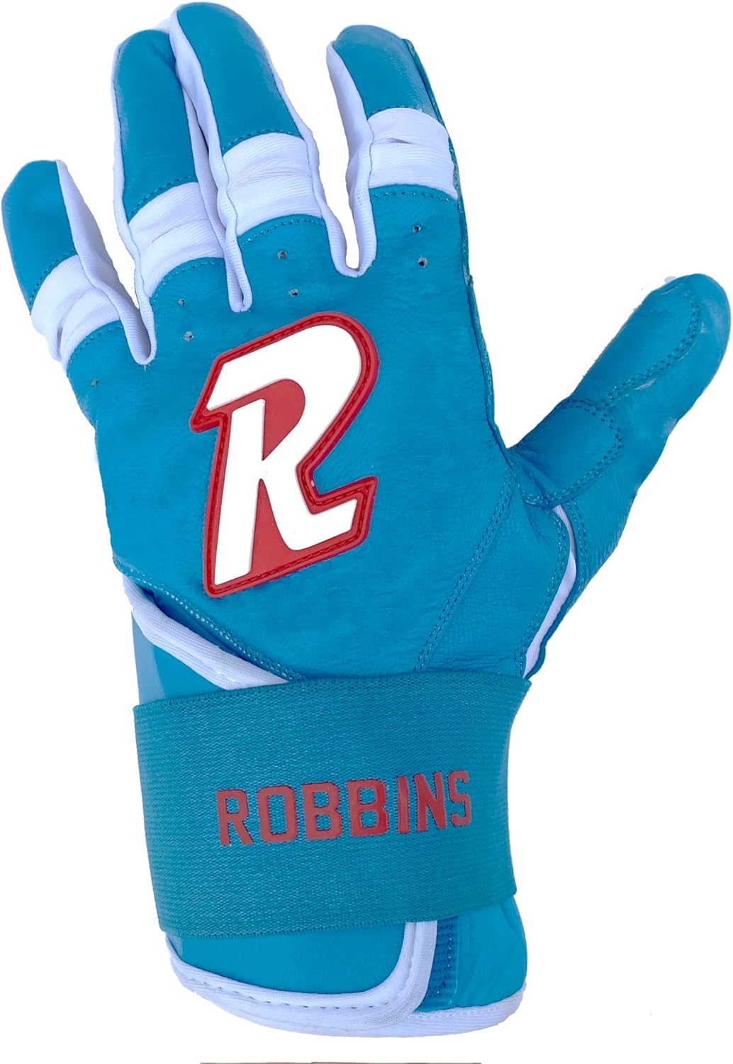 IronGrip Baseball Batting Gloves | Sky Blue and Red | Pro Style Hitting Comfort for Elite Players | Left and Right Hand Pair | Adult Sizes Small - 2XL