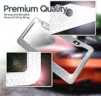 Vista 2 de Zone Tech - Marco brillante para matrícula, paquete de 2 unidades, marco de matrícula con tornillos de montaje