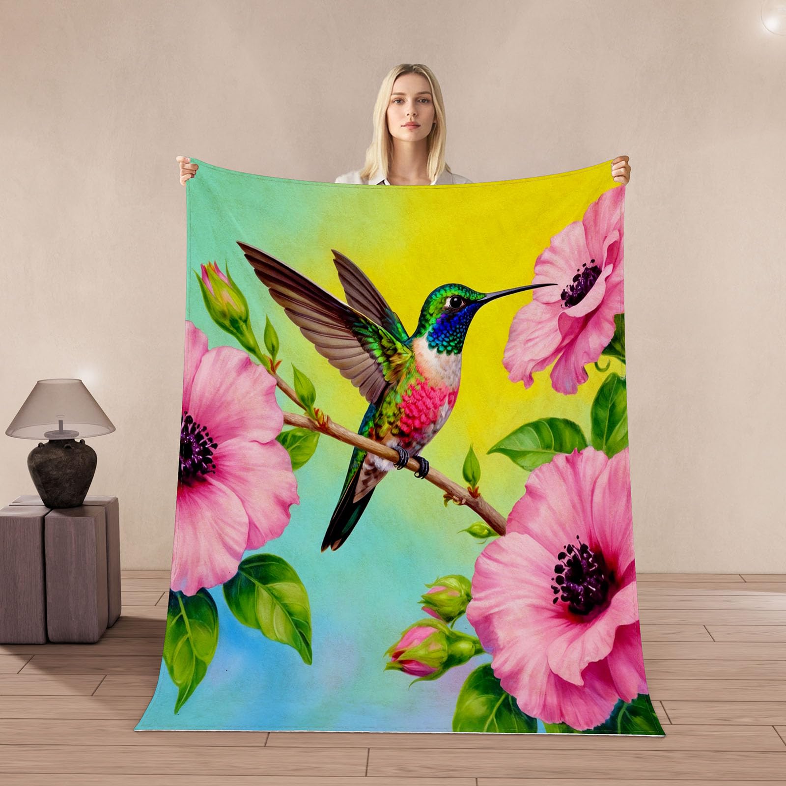Couverture colibri douce enveloppante pour enfant et adulte plaid moelleux nid de chaleur