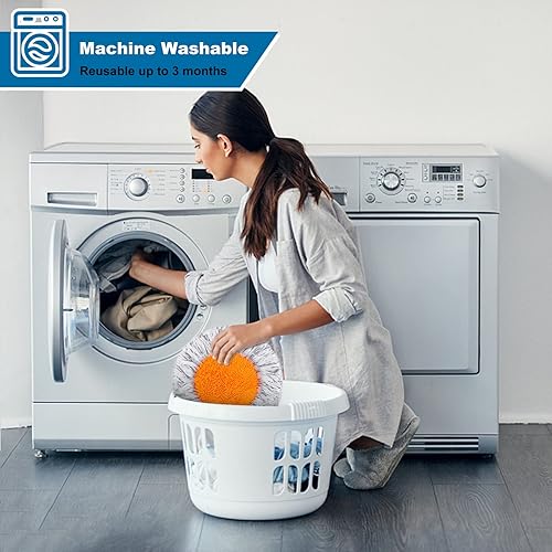 Miniatura 5 de Mopa antipolvo de microfibra con poste de extensión (acero inoxidable) de 37 a 77 pulgadas, fregona de limpieza de pared ajustable, fregona de techo