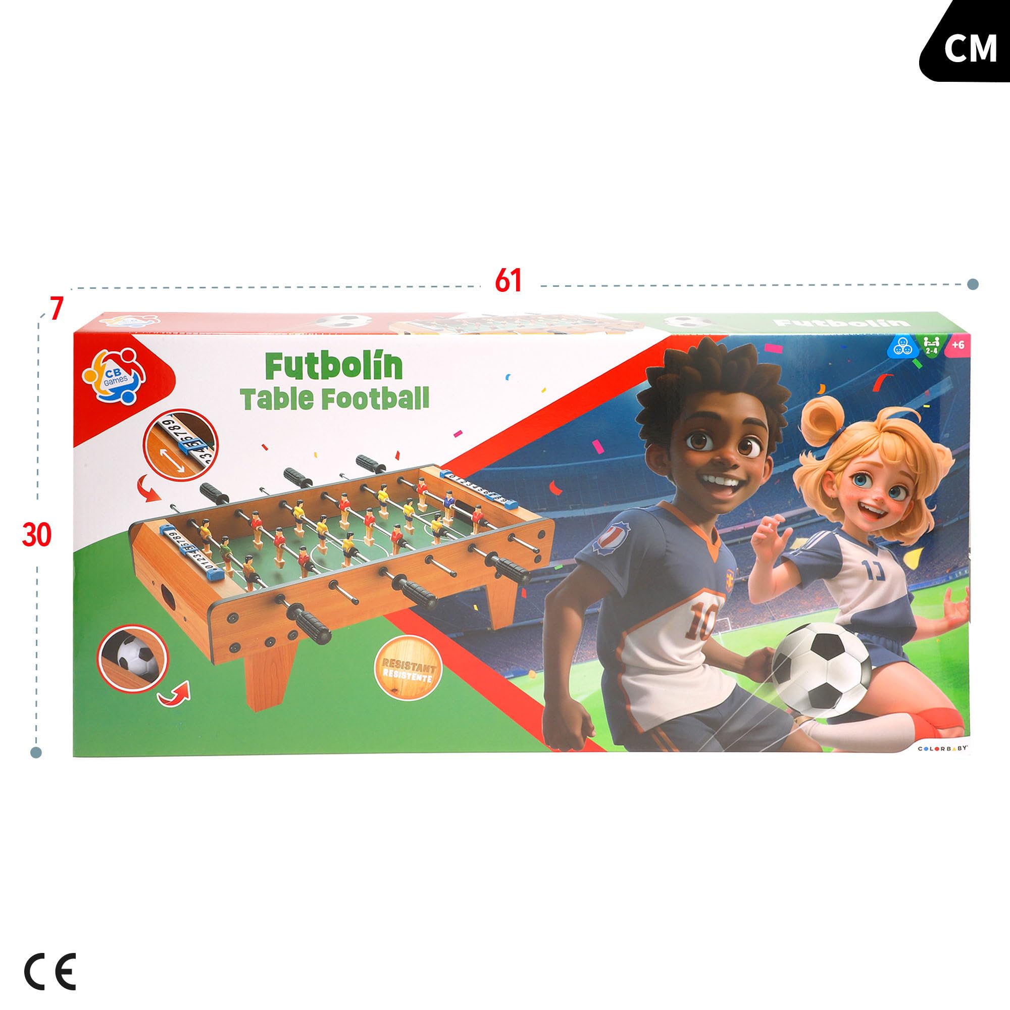 ColorBaby, Babyfoot en Bois Premium 60 x 30 x 20 cm
