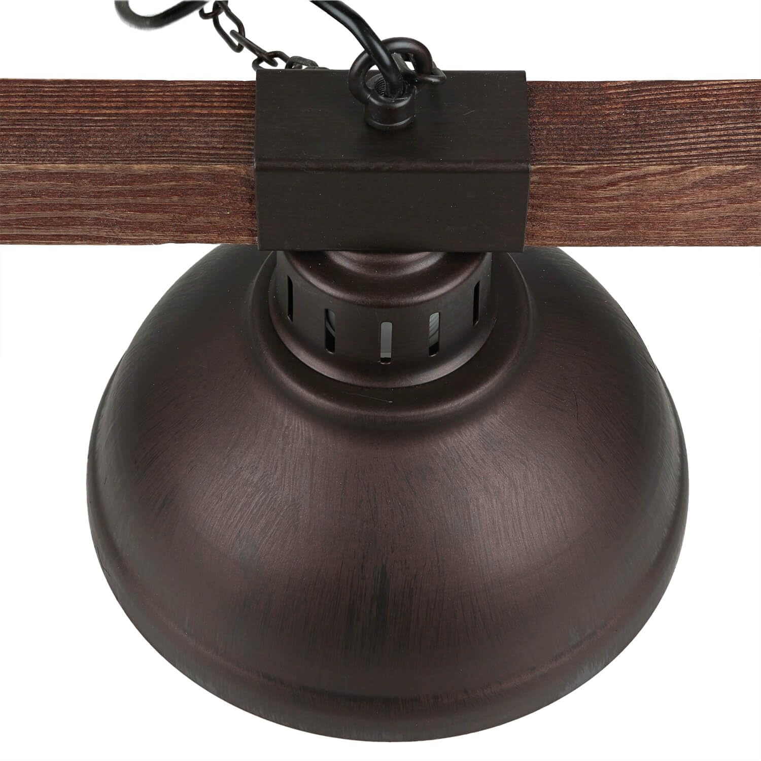 HAKON Hängeleuchte Aus Metall & Holz – Pendellampe Für Esstisch, E27, 60W, Rustikal, Braun