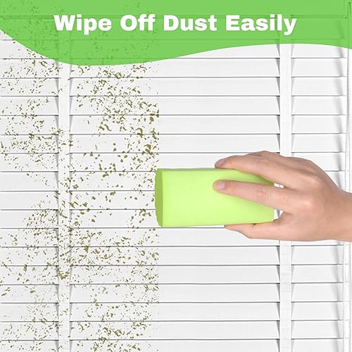 Miniatura 3 de Fikoksol Paquete de 4 esponjas de limpieza, esponja amarilla antiarañazos, esponja húmeda para limpiar zócalos y persianas, rejillas de ventilación,