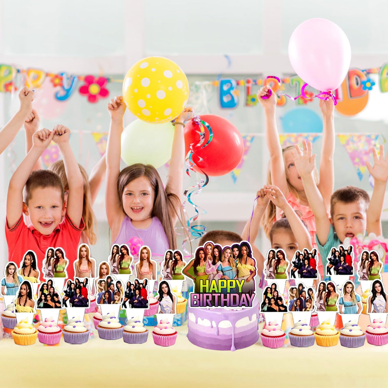 Set di 25 decorazioni per torte di compleanno a tema Katseye,Ideali per decorare torte,Muffin,Cupcake e feste di compleanno per bambine