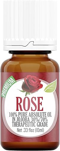 Healing Solutions Aceite esencial de rosa de 0.3 fl oz  Aceite de aromaterapia para piel y difusores (0.33 fl oz)