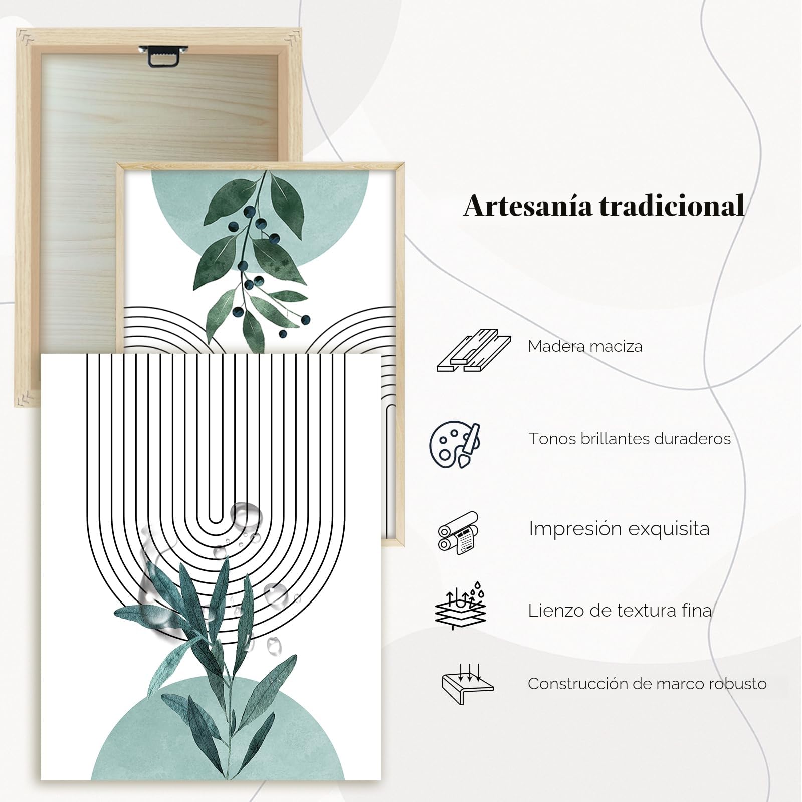 hyidecorart Abstracta Boho Moderno Marcos Cuadros Decoracion Salon 30x40 cm | Diseños Exquisitos, Impresión HD, Fácil de Colgar, Tejido de Lienzo, Instalación Rápida, Para Muchas Habitaciones, Regalo