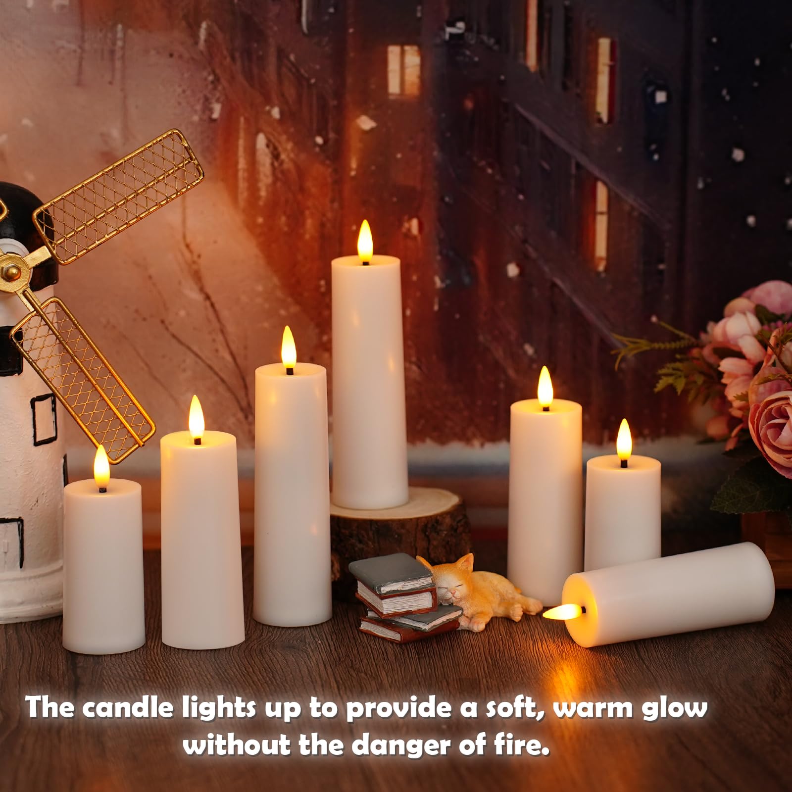 kakoya Paquete de 12 velas LED sin llama con control remoto y temporizador, velas parpadeantes de plástico que funcionan con pilas (1.41 pulgadas de diámetro x 3.5 pulgadas de alto, 4.3 pulgadas de