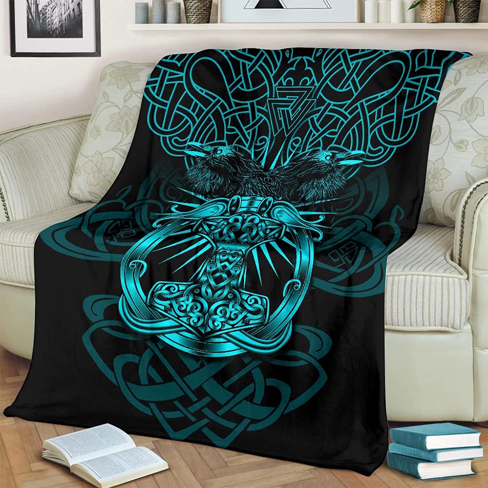SBRTL Viking Premium Blanket, Viking Mjolnir Celtic Raven Blanket Blankets  Norse Mythology Runes Couch Blanket Sleeping Sofa Blanket Adult Beach Throw,175x220  : Amazon.co.uk: Home u0026 Kitchen