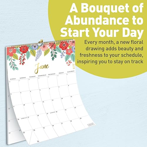 Miniatura 5 de S&O - Calendario de pared vertical floral de enero de 2024 a junio de 2025, calendario mensual arrancable, calendario académico de pared de 18