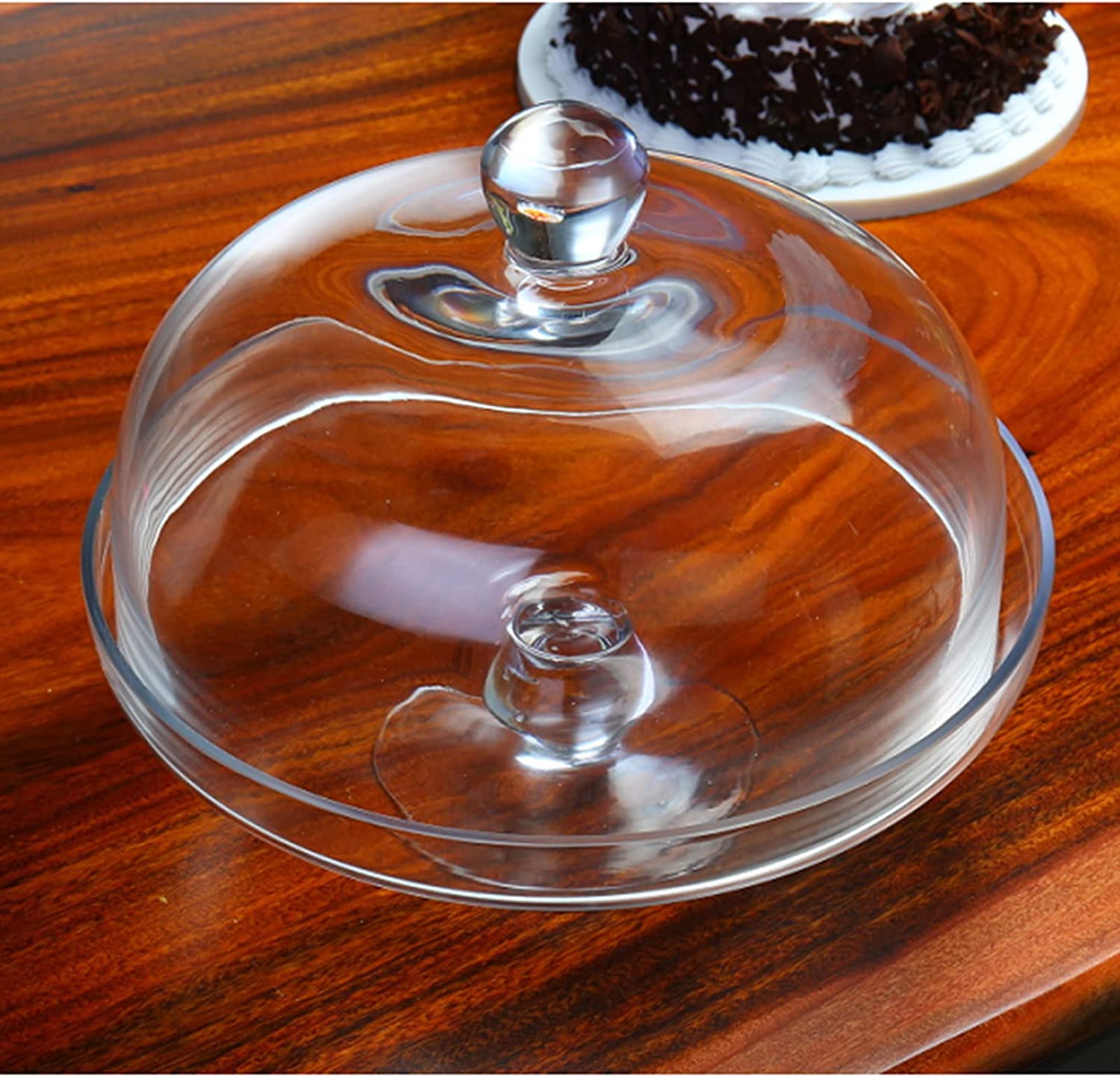 Glazen taartstandaard met koepelvormige deksel Ronde doorzichtige serveerschaal en taartplaat Transparant 12 inch Cupcake Veggie Platter voor Dessert Chips & Dip