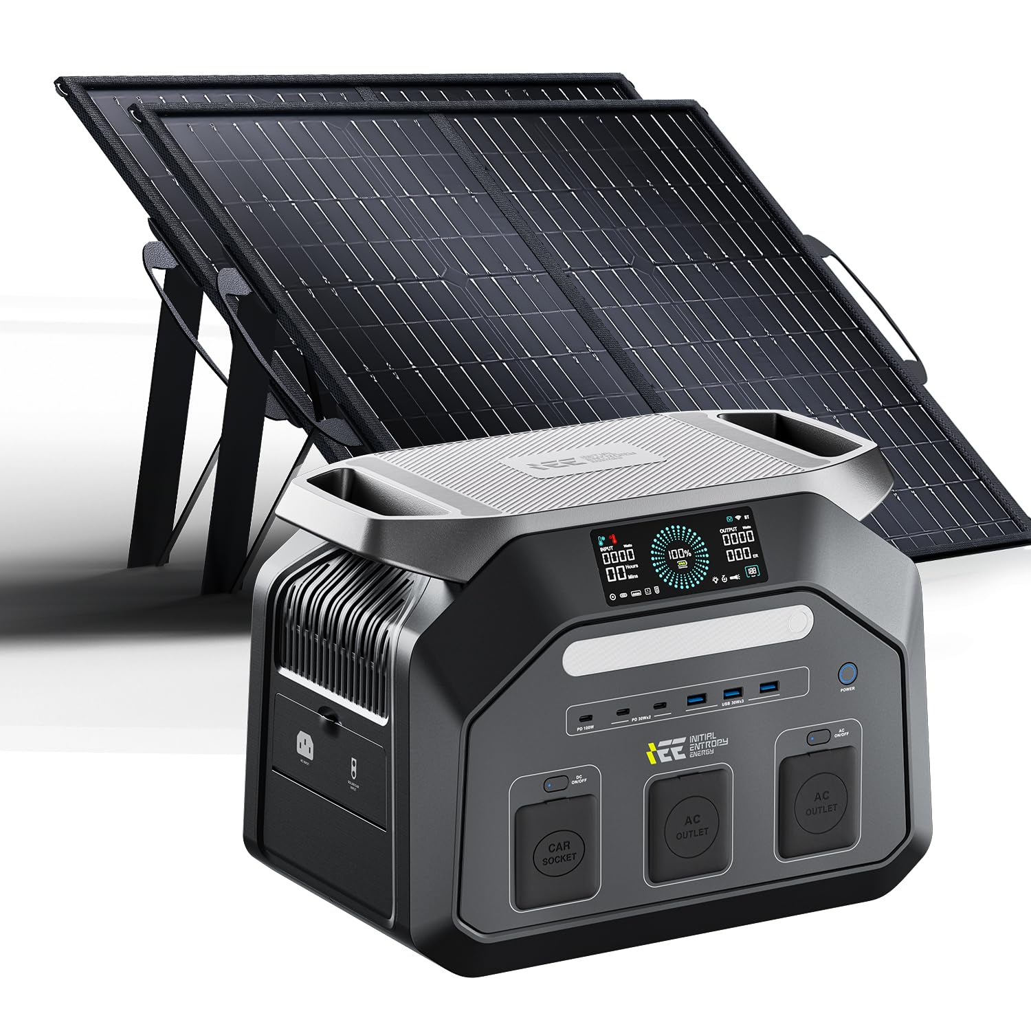 IEE 1800W Solargenerator P1800, 1024Wh LiFePO4 Akku Tragbare Powerstation, 0–80% in 45 Min.Laden, 11 Anschlüsse, App, Portable Power Station für Camping, Wohnmobile, Notstrom