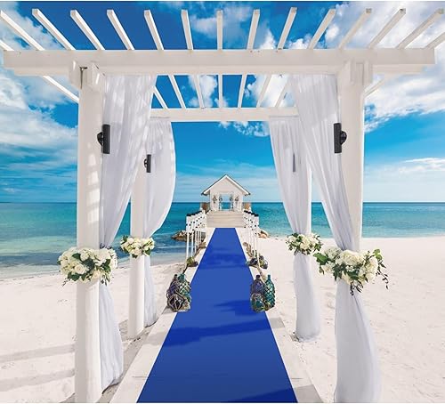 Miniatura 9 de EZLucky Alfombra verde para fiesta, 2.6 x 15 pies, fieltro no tejido de 130 GSM con adhesivo de doble cara sin rastros, camino de pasillo para