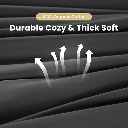 Miniatura 5 de LBRO2M Juego de sábanas de 100% algodón egipcio de 1200 hilos, tamaño Queen, juego de sábanas de 4 piezas, bolsillo profundo de 16 pulgadas, para