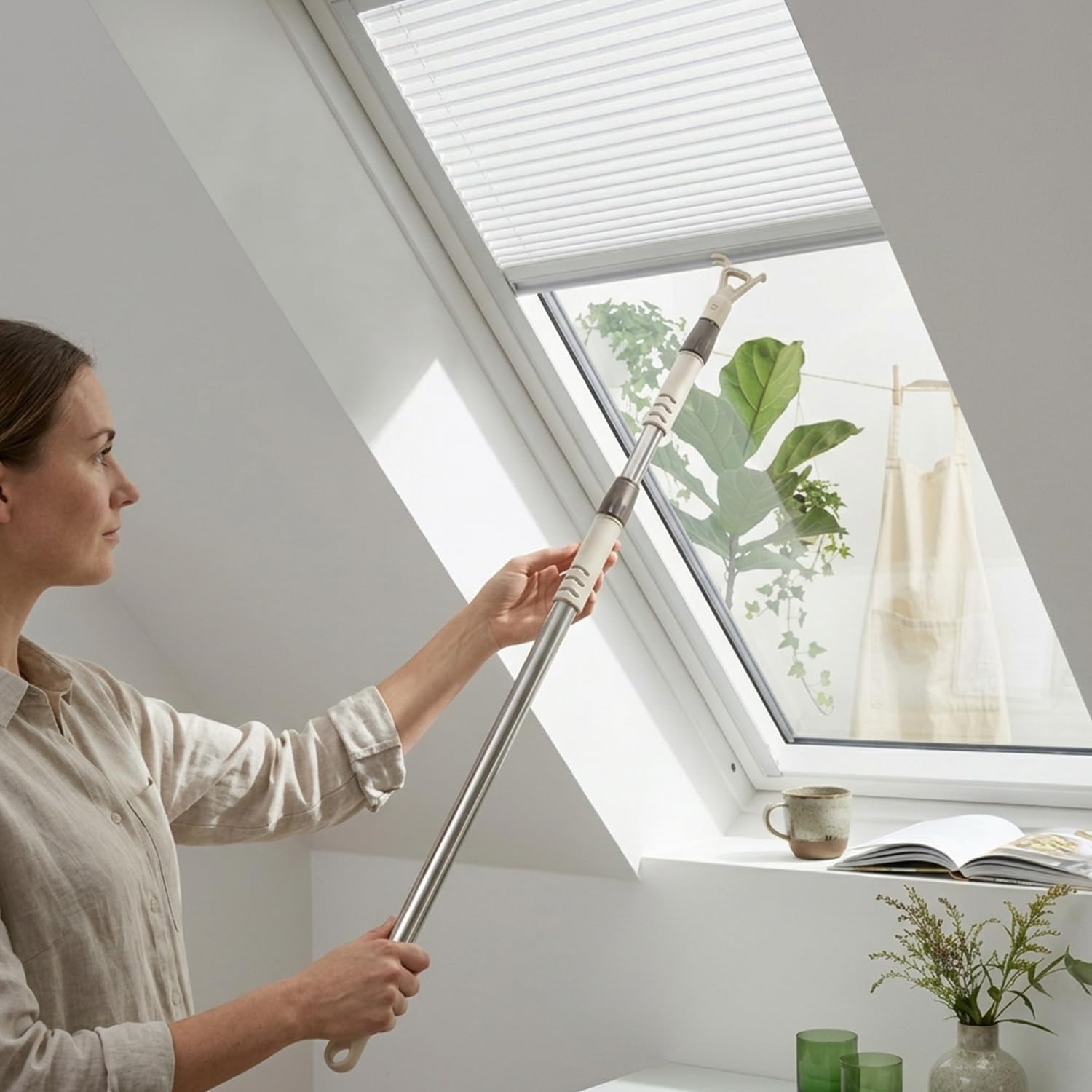 Cellular Shades for Windows, Skylight Blinds & Shades, Cordless Honeycomb Blinds Suitable for Skylight, Dormer, Roof, Sunroom Window - Custom Cut to Size - Blackout White