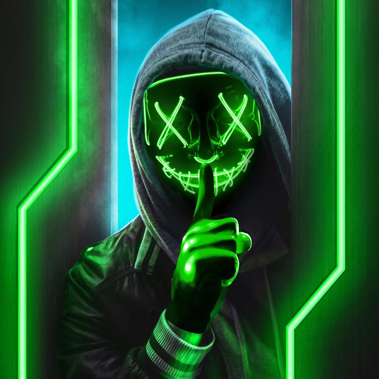 Halloween LED Light Up Mask, Scary Glowing Mask for Cosplay Costumes, Festival, Carnival Party Supplies Gifts