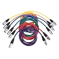 Vista 1 de RELMON - Cable XLR multicolor macho a hembra, cable de extensión de micrófono (6 pies, 6 piezas)