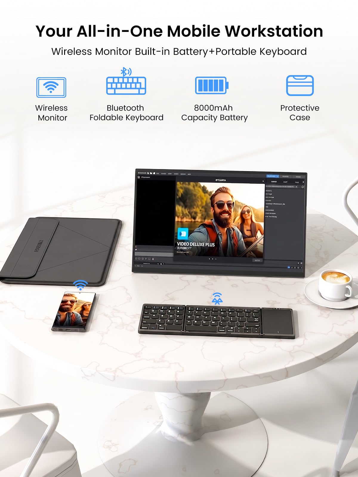 UPPERFECT Wireless Portable Monitor 15.6