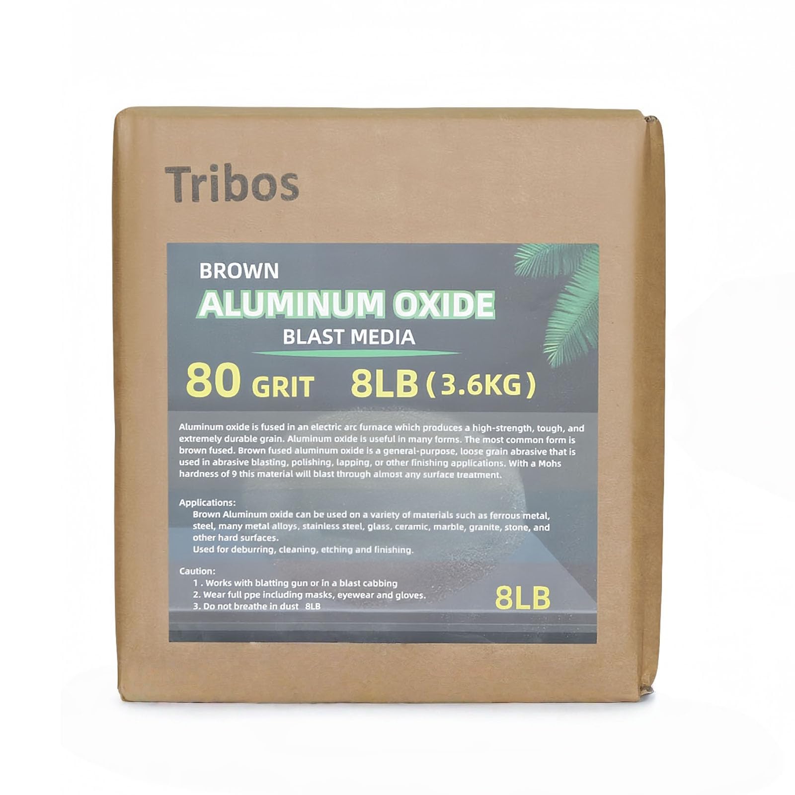 Aluminum Oxide Blasting Media – Sand Blasting Media for Sand Blasters – 80/100/120/220 Grit for Metal, Glass & Ceramic – Tribos Brown Fused Alumina (