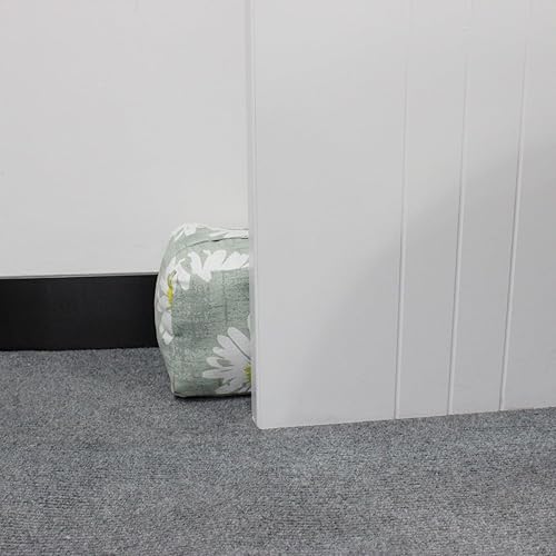 Vista 50 de Tope de puerta decorativo con peso, tope de puerta de tela con asa, cubo cuadrado resistente, protectores de pared para el hogar, oficina, A