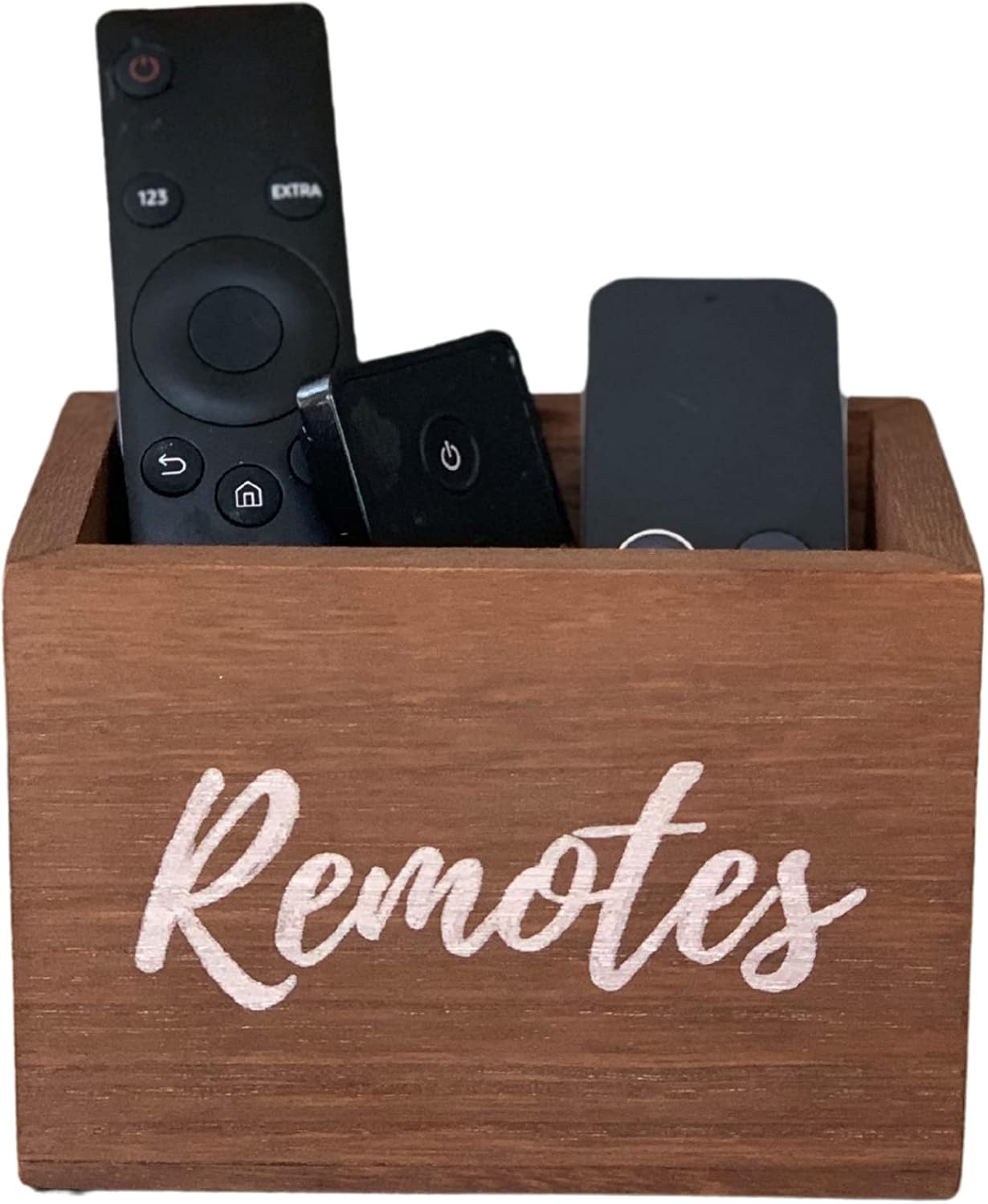 Farmhouse Remote Control Holder, Wooden TV Remote Caddy for Any Room. TV Remote