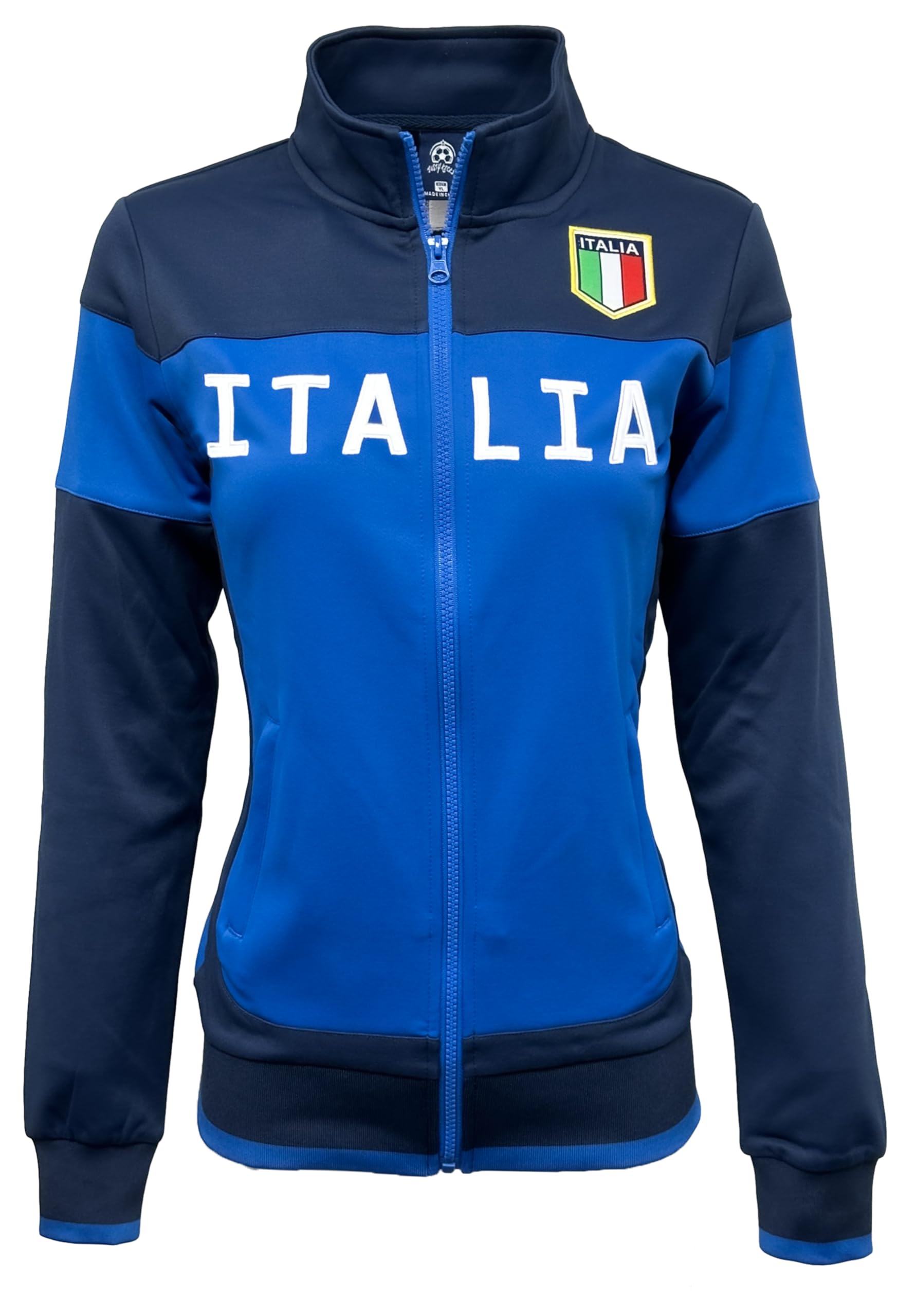 Just 4 Kicks Women's Italy Full Zip Track Jacket, Italia Warm-Up Jacket