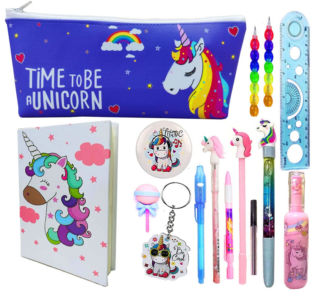 KOBBET® 15pcs unicorn Theme School Stationery Gift Set for Kids, unicorn Theme Pencil Case, Diary, Pen, Pencil Eraser All Stationery Return Gift, Birthday Gift, Christmas Gift, New Year Gift (Style 3) (B0BQ2ZLFGS) Amazon Price History, Amazon Price Tracker