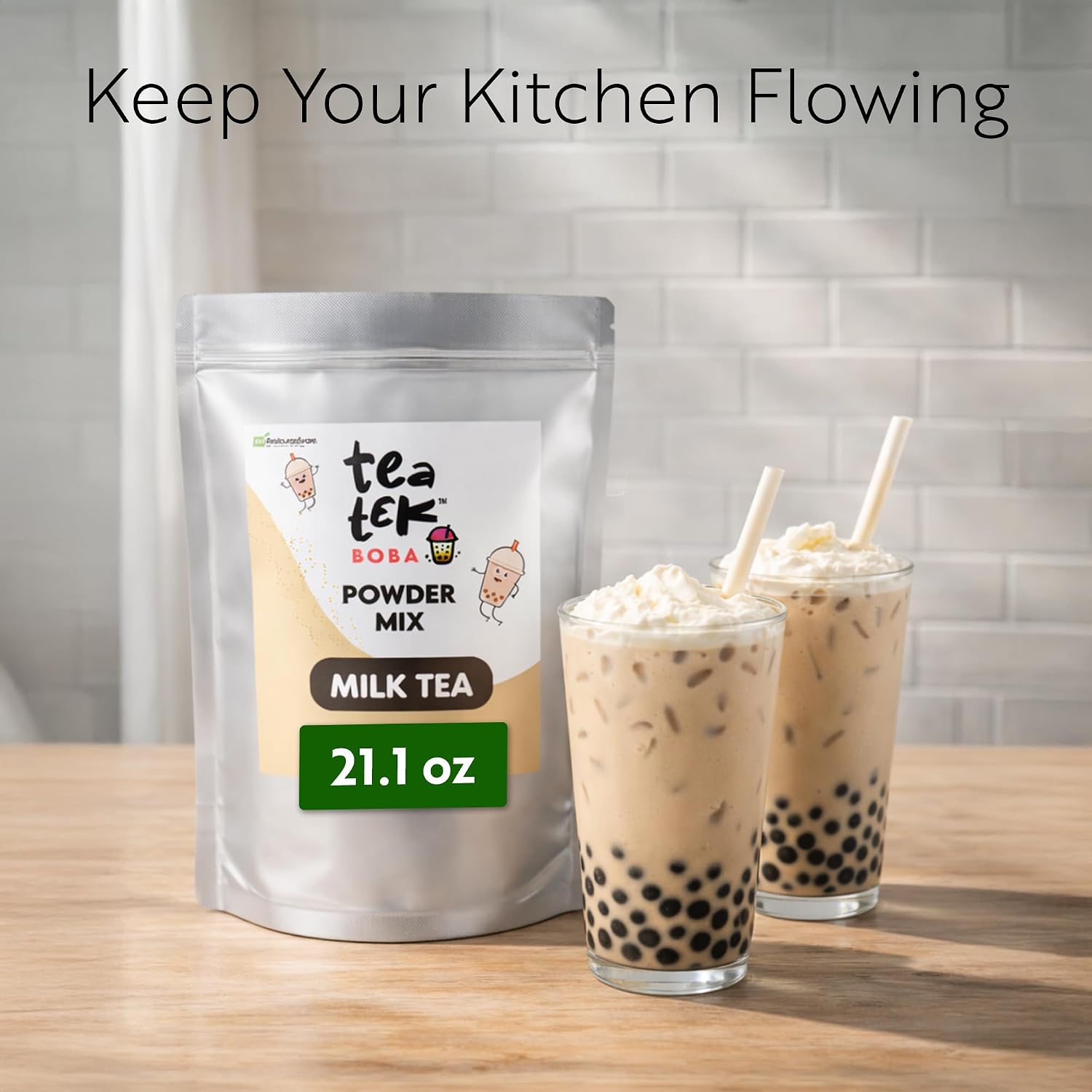 Tea Tek 21.1 Ounce Powder Mixes 1 Count Resealable Milk Tea Powder Mix For Beverages - Edible Flavoring, Vaccum-Sealed, For Smoothies, Long Shelf Life, Milk Teas, Flavored Milk, And Blended Beverages