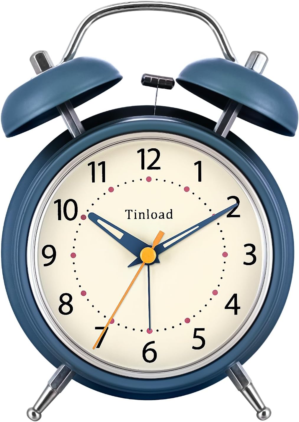 5 Inch Retro Wake Round Alarm Clock - Super Silent Battery Operated Desk Clock - View #13