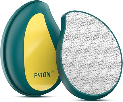 FVION Nano Glass Foot File for Callus Removal Gentle Foot Pumice Stone | Portable Dead Skin Foot Scrubber with Cover, Portable Pedi Egg Foot Care Tool Green