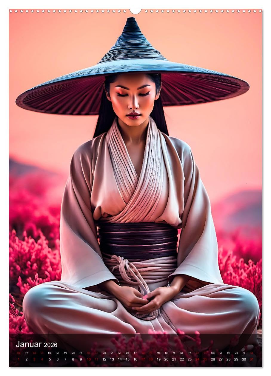 Zen - im Einklang mit Körper und Geist (Wandkalender 2026 DIN A2 hoch), CALVENDO Monatskalender: Inspirierende Darstellungen meditativer Szenen von ... Aura spiritueller Harmonie (CALVENDO Kunst)