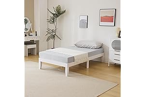 Karl home 12 Inches Twin Wood Bed Frames, Solid Wood Bed Frame
