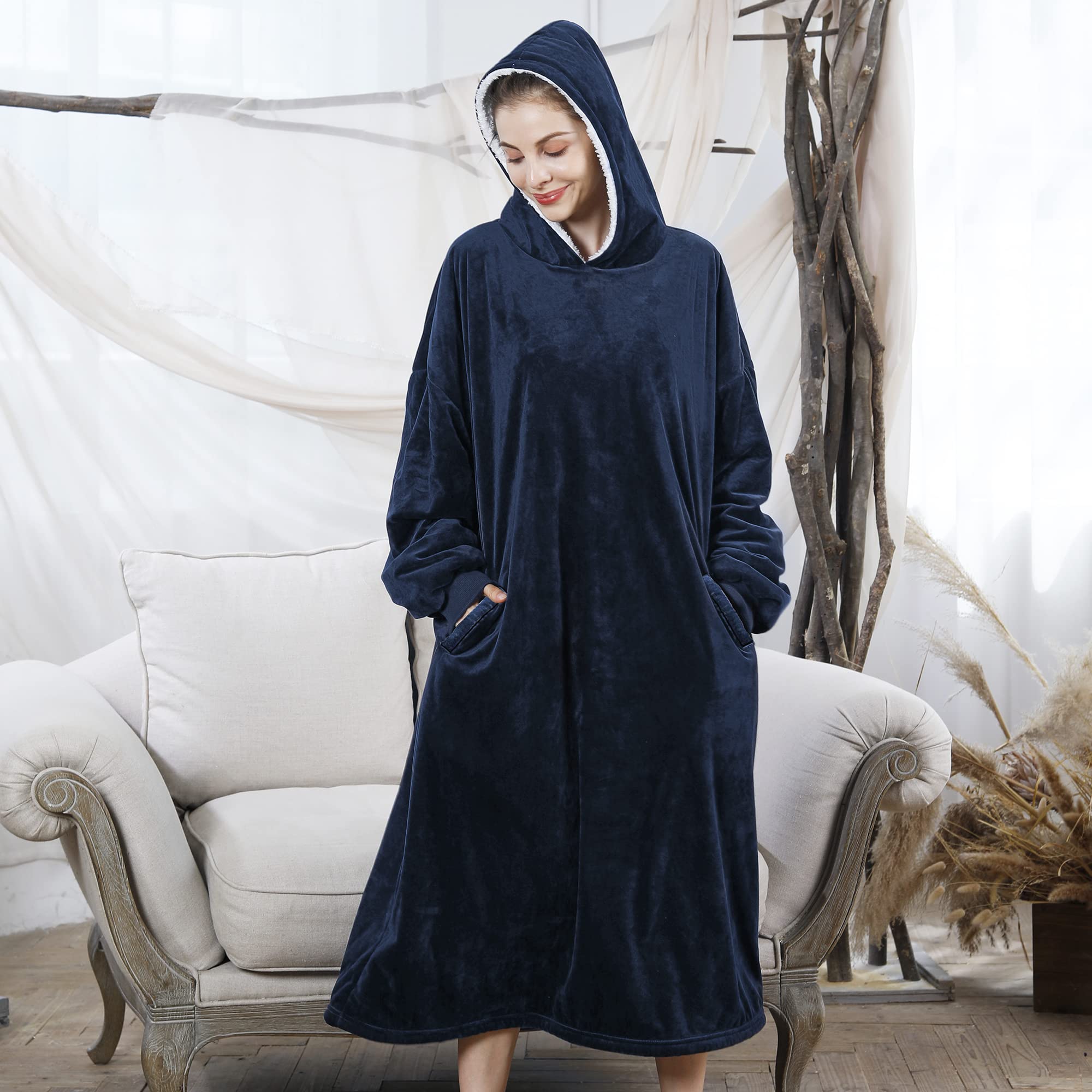 AmyHomie Wearable Blanket Hoodie – Oversized Sherpa Sweatshirt For Men, Women & Kids | Cozy Fleece Hug - View #12