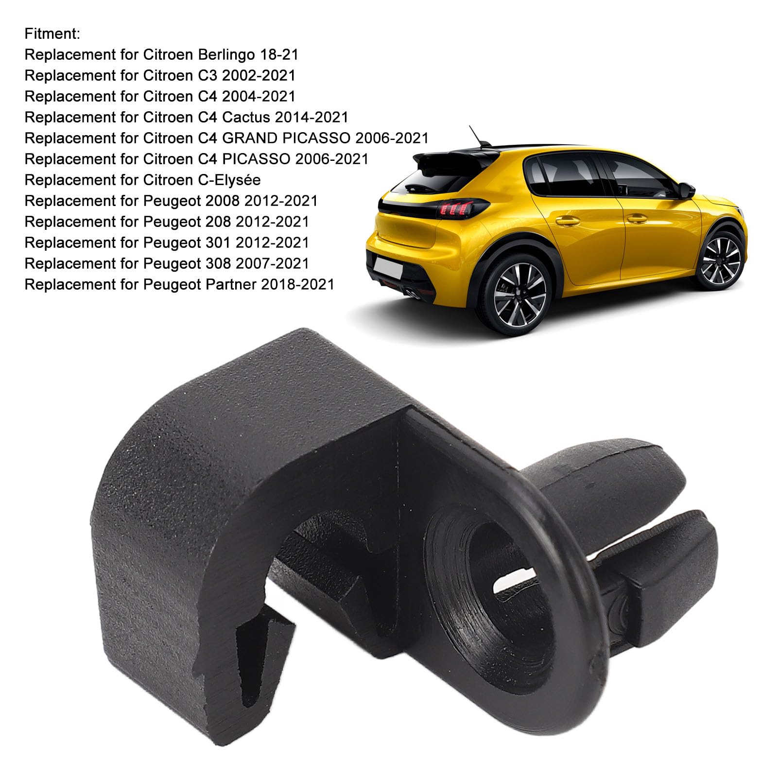 10Pcs Bonnet Support Rod Clips Replacement 795059 Compatible With Citroen Berlingo C3 C4 Compatible With Peugeot 207 208 3008 301 308 Bonnet Stay Holder Clips
