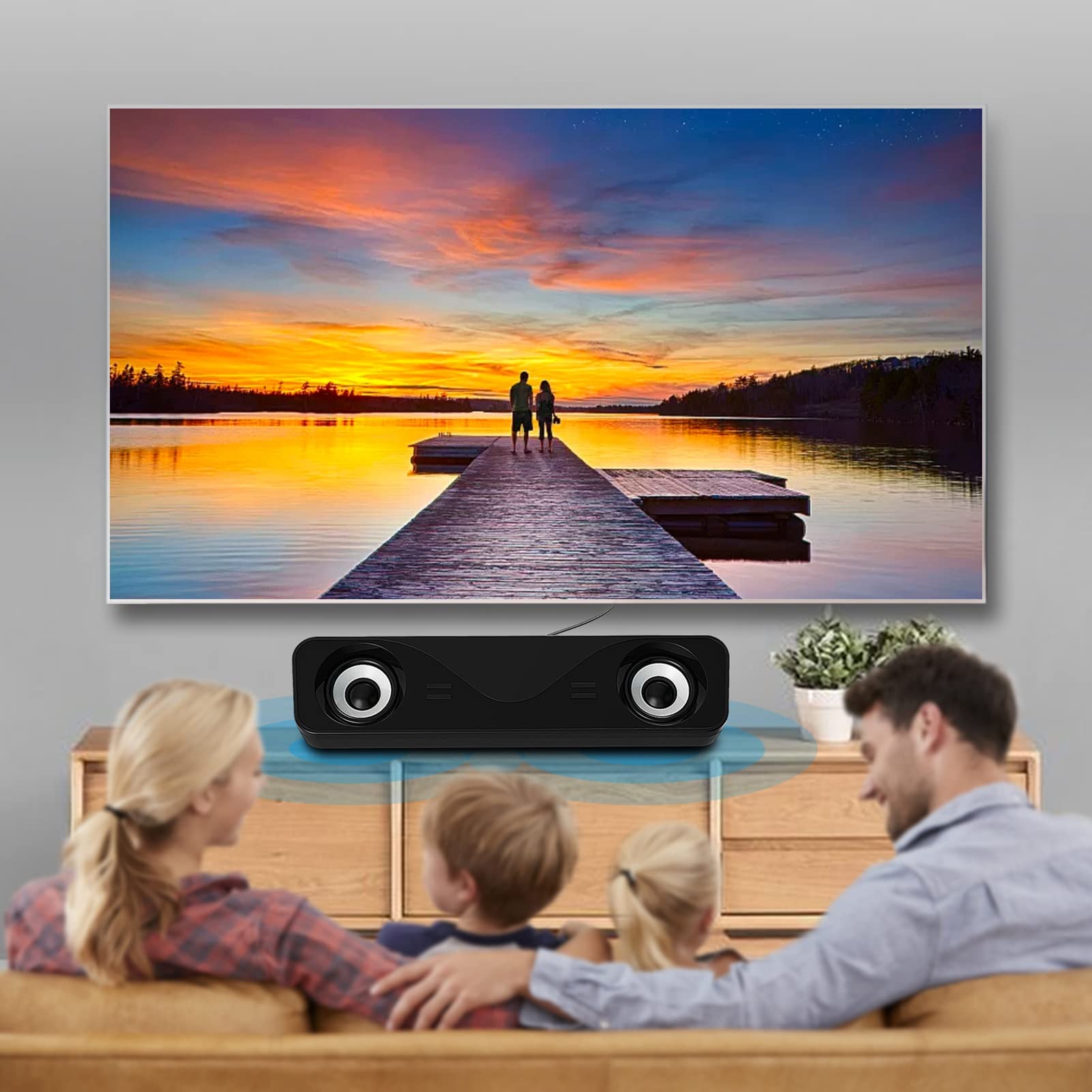 Leapiture Desktop Computer Speakers USB Computer Speaker Wired Laptop Speaker PC Sound Bar Mini Sound Bar for Gaming Monitor