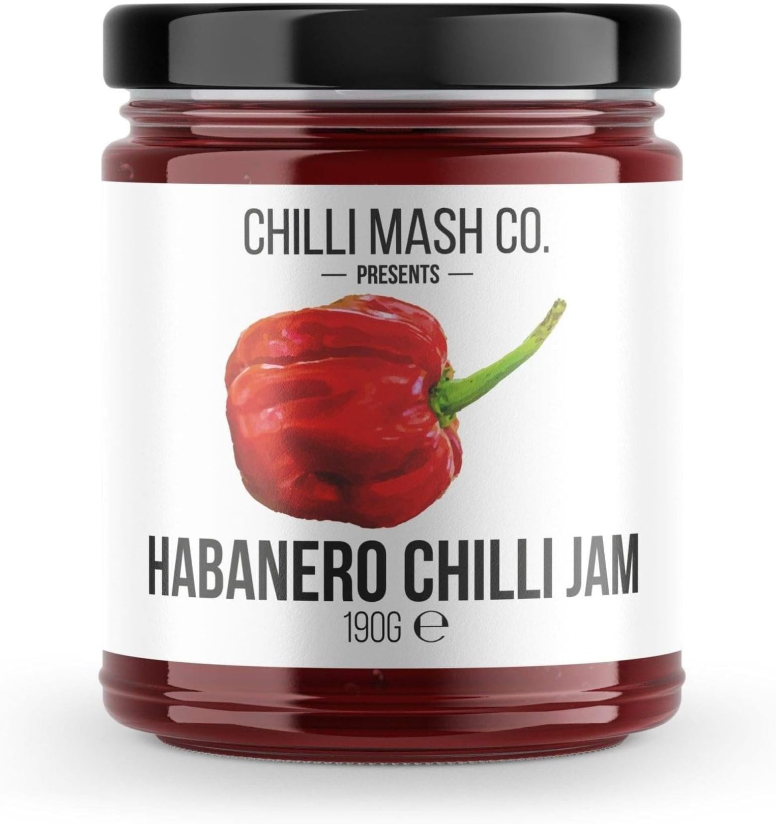 – Habanero Chilli Jam 190g - Chilli Mash Co - Sweet and Medium Spicy Jam Made with British Apples, Red Peppers, Papaya, Red Chillies & Habanero Chillies