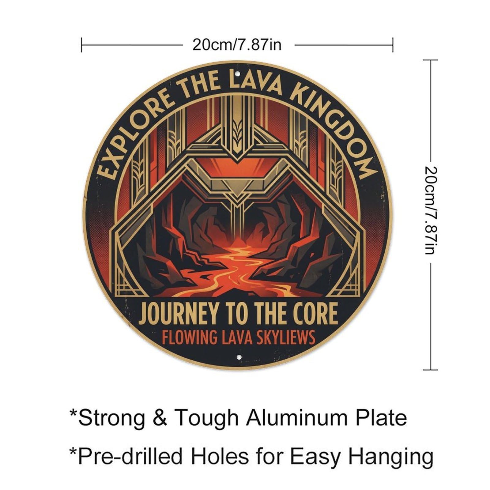 Okahys 8X8inch Classic Style Lava Skylight Hawaii Landscape Pacific Geology Volcanic Metal Tin Sign