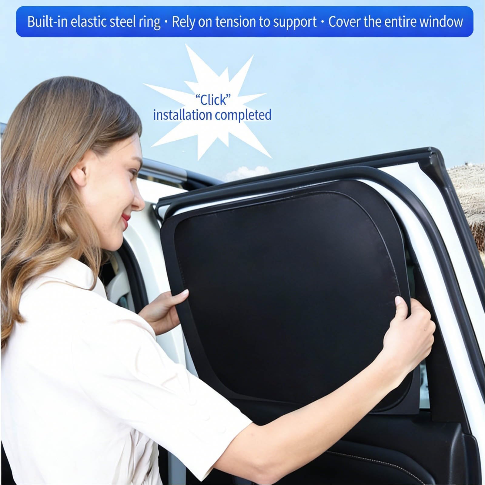 Auto Sonnenschutz für Stream 2006-2014, Atmungsaktive Spandex Sonnenschutz Seitenscheibe UV Schutz Zubehör,6 PCS
