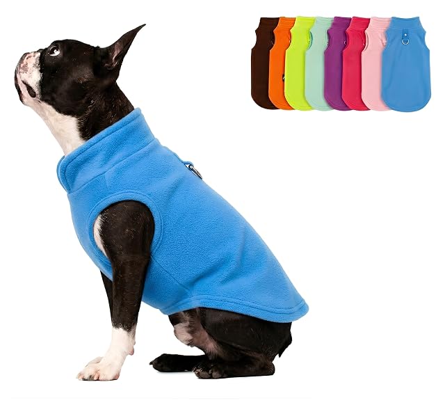 JACKO & CO Chaleco de forro polar para perro con anillo para correa, color