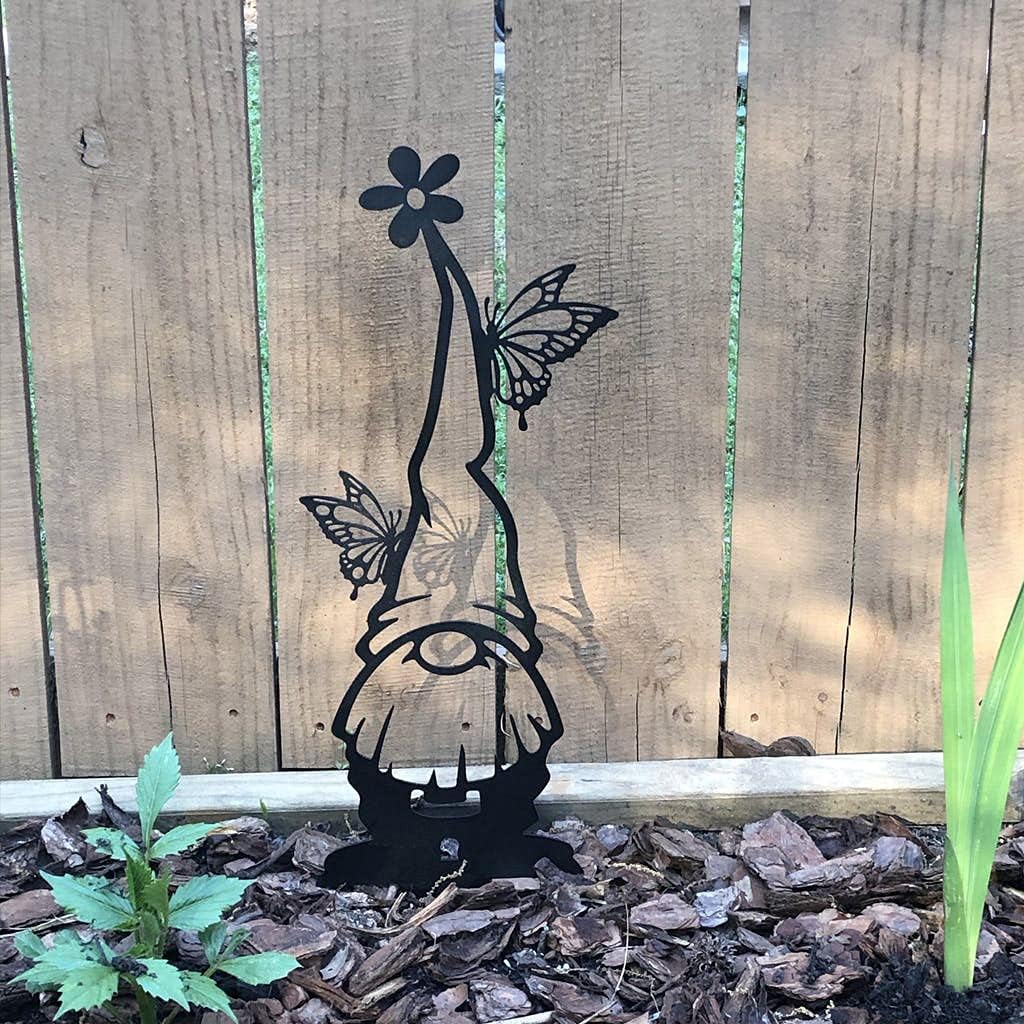 RealSteel Metal Garden Gnomes Outdoor – 4 Pack Steel Lawn Ornaments & Statues, Funny Yard Décor, Weatherproof Garden Decorations, Whimsical Yard Art, Holiday Seasonal Décor, Unique Gift for Gardeners