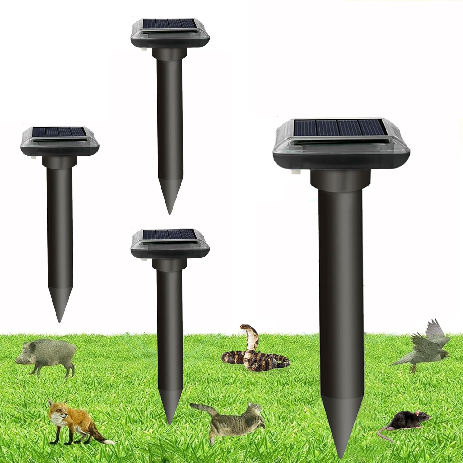 Repelente Solar para Topos 2025, Gopher y Otros repelentes para Topos 4 Piezas, Repelente de Hormigas Reina para jardín y Camping, Gopher, Repelente para Serpientes Topo