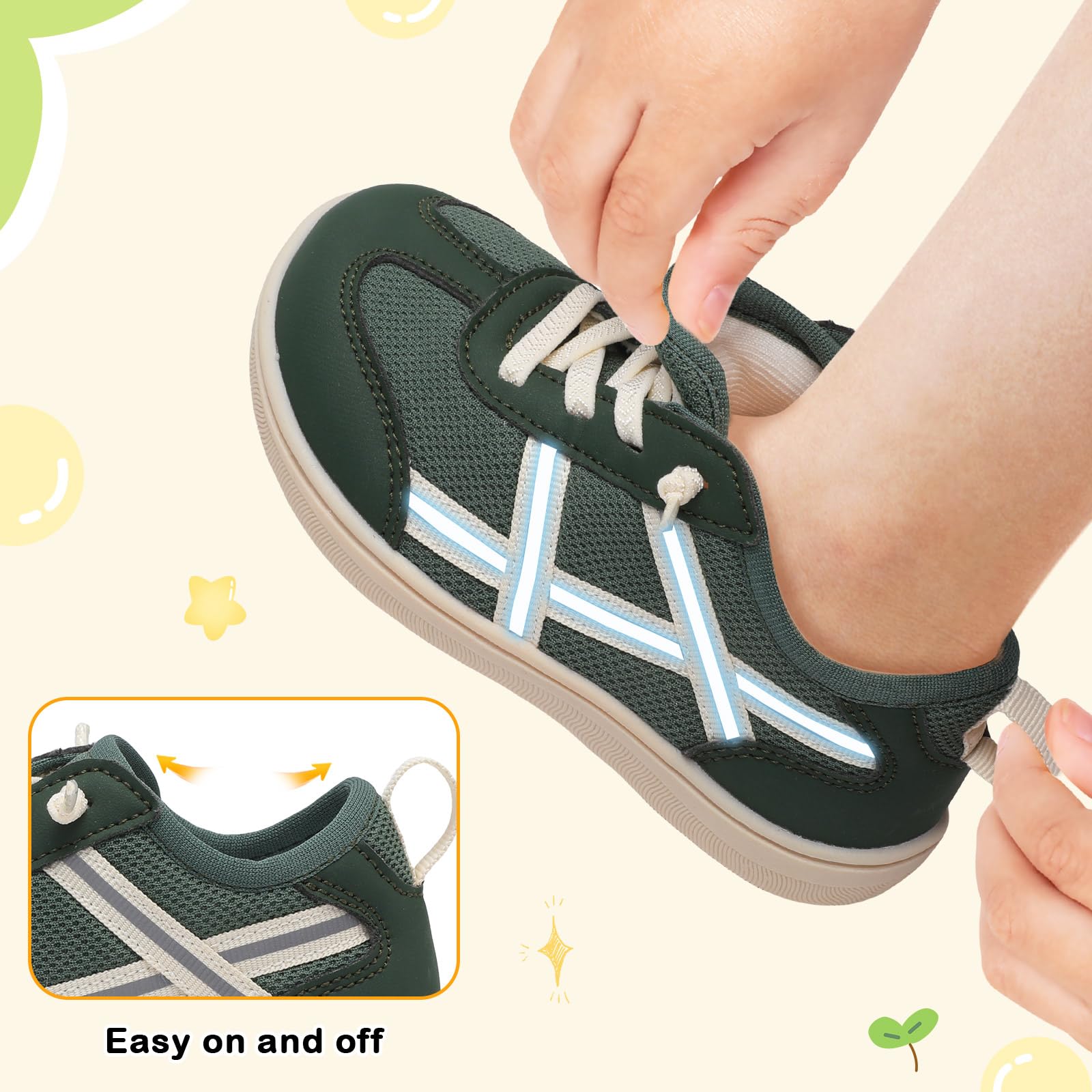 LeIsfIt Toddler Shoes Boys Girls Wide Barefoot Shoes Kids Slip on Casual Sneakers Breathable Non-Slip Sneakers for Walking Play School Tennis — view 4