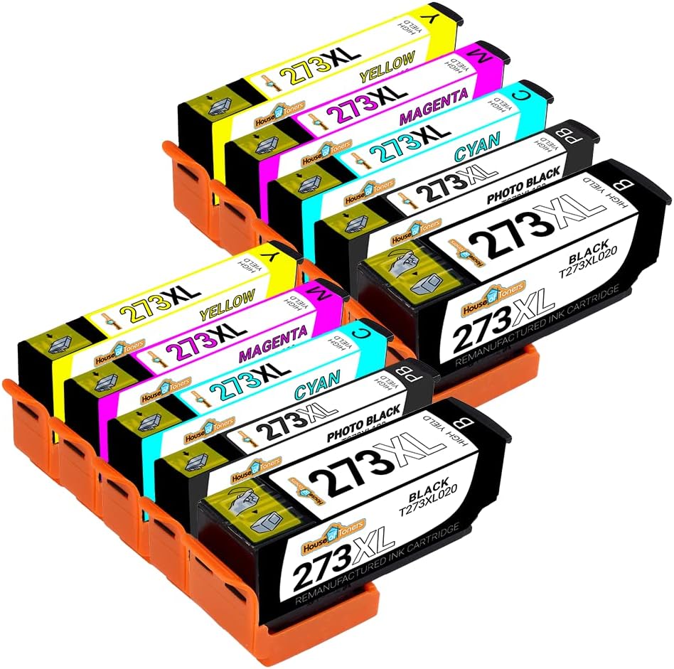 Houseoftoners Remanufactured for Epson 273XL Ink Cartridge High Yield Replacement for Epson 273XL Expression XP-620 XP-820 XP-800 XP-610 XP-810 XP-520-2 Pack (Multicolor)