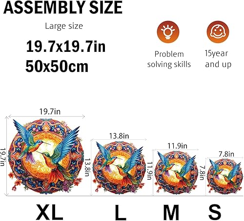 Miniatura 4 de Rompecabezas de madera para adultos, rompecabezas de madera de colibrí, rompecabezas únicos con forma de animal, regalos de Navidad de Acción de